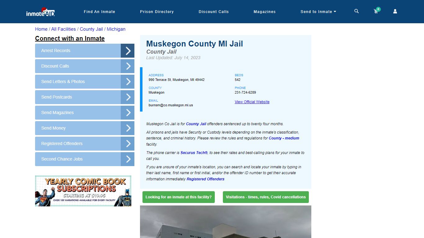 Muskegon County MI Jail - Inmate Locator - Muskegon, MI